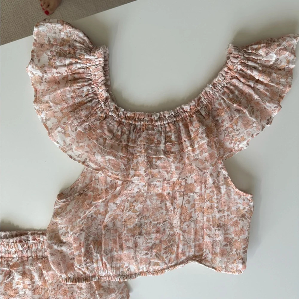 LoveShackFancy Floral Ruffle Shirt Size Large - Picture 11 of 15